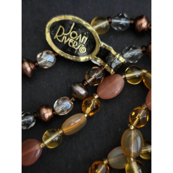 Joan Rivers Classics Collection Czech Crystal Beaded Necklaces Amber & Bronze Se - Picture 4 of 7
